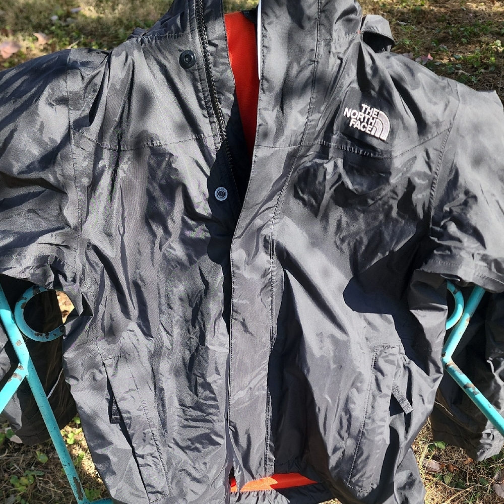 The North Face Black and Orange Windbreaker